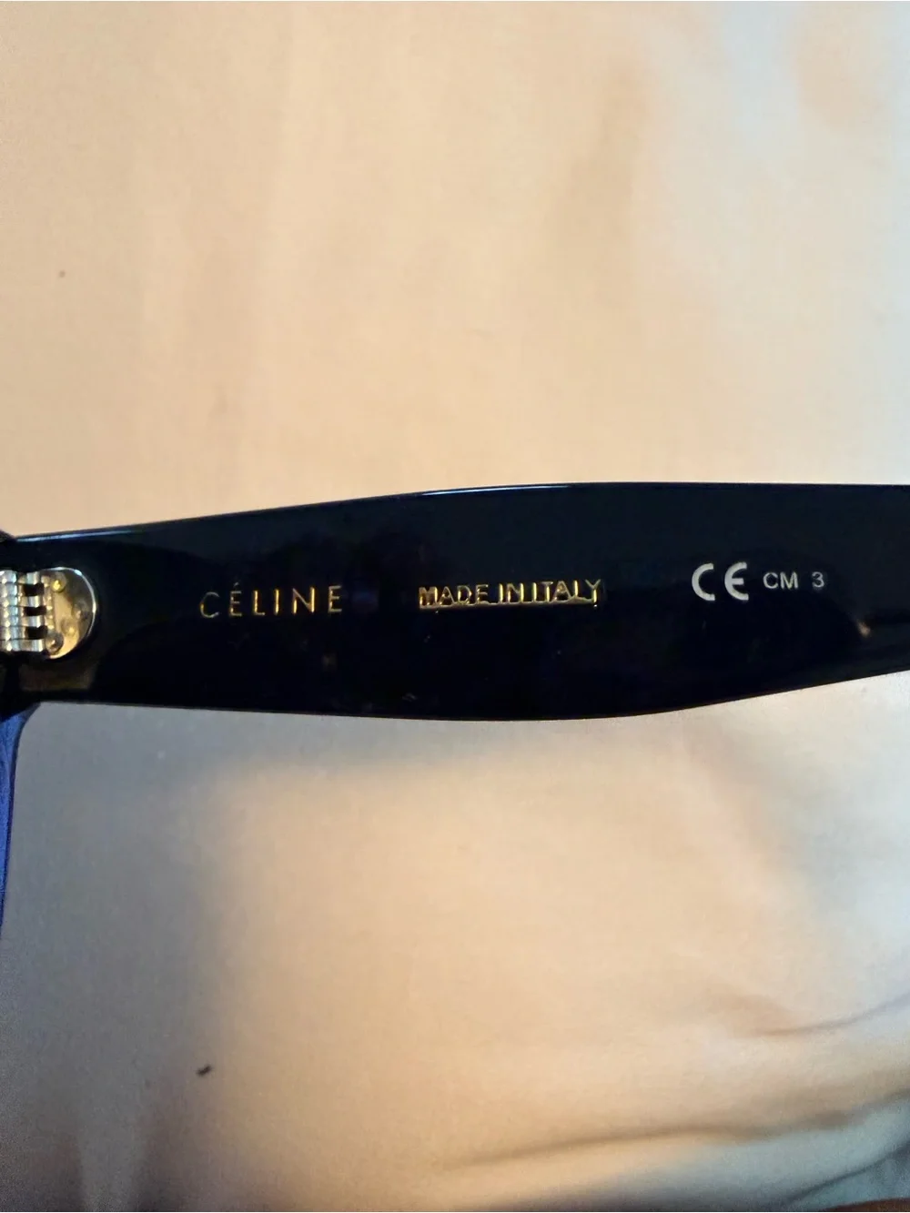 Celine Black Oversized Cat-Eye Sunglasses with Gold Dots